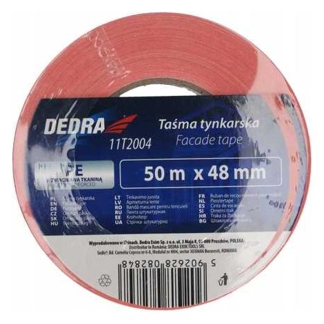 RUBAN DE PLÂTRAGE ROUGE DEDRA FAÇADE RÉSISTANTE 48 M X 50 M DE HAUT (1/2)