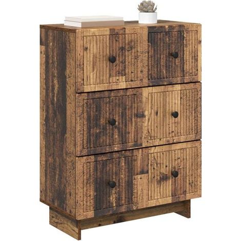 Commode 6 Tiroirs en Bois d'Ingénierie, Meuble de Rangement Moderne 66 x 34,5 x 90 cm pour Chambre et Salon (1/5)