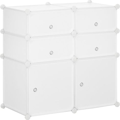Rangement pratique pour l'entrée, meuble à chaussures en plastique PP 75x37x73 cm pour salon et couloir (1/5)