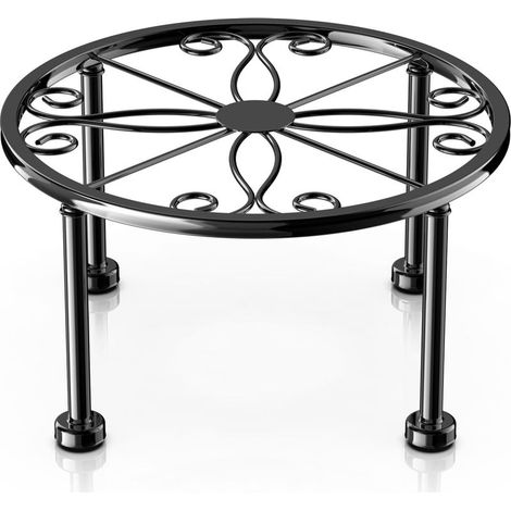 Support de plantes en métal noir, étagère de pot de fleurs en fer antirouille, support rond robuste, support de plantes en pot, support d'angle de jardinage pour intérieur ou extérieur, porche (1/5)