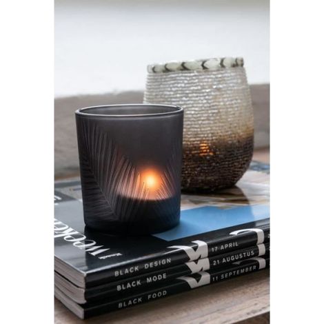 Photophore - - Assortiment de 2 - Verre Noir et Marron - 7,3 cm - Design Contemporain (1/4)