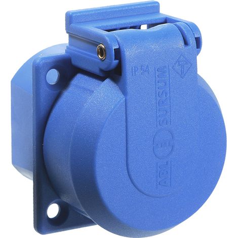 as Schwabe SchukoEinbaudose 250V 16A1fach mit Klappdeckel, blau 45085