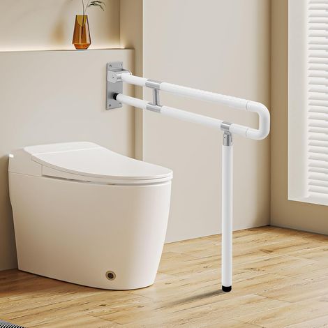 Poignée murale de sécurité, poignée d'appui pour WC 75 cm, aide au relèvement des toilettes, poignée de support murale, poignée pliante en acier inoxydable pour personnes âgées, personnes handicapées (1/5)