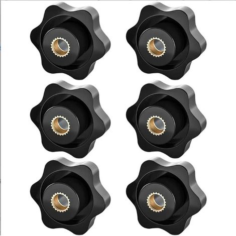 Bouton De Serrage - M8 - 32 Mm - Plastique Et Cuivre - Pour Meubles Machines Equipements - Lot De 6