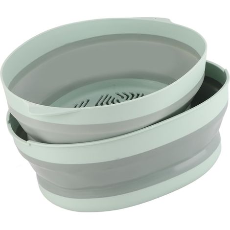 Double-Layer Collapsible Drain Basket, Fruit and Vegetable Storage Colander with Hanging Hole, for Kitchen and Outdoor Travel (1/5)