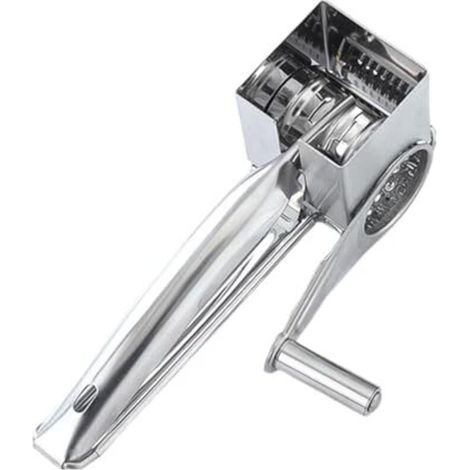 Grattugia professionale rotante in acciaio inox – testina removibile, impugnatura ergonomica, ideale per grattugiare formaggi a pasta dura o morbida