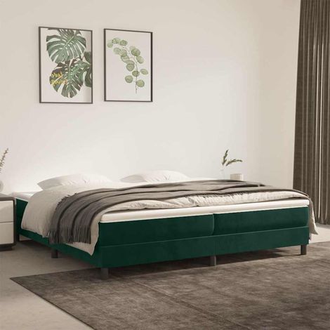 Estructura Estructura de cama con somier terciopelo verde oscuro 200x200 cm (1/5)