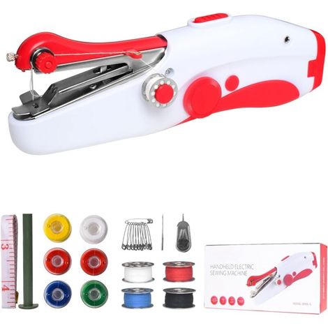 Machine à coudre à la main, mini machine à coudre électrique portable pour adultes débutants, facile à utiliser, adaptée à la couture de vêtements, au bricolage, aux voyages en famille (1/4)