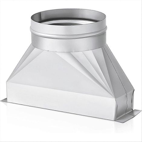 Conduit galvanisé rectangulaire à rond de 3-1/4 x 10 x 6 pouces, kit de ventilation pour micro-ondes destiné au raccordement des raccords de CVC (1/5)