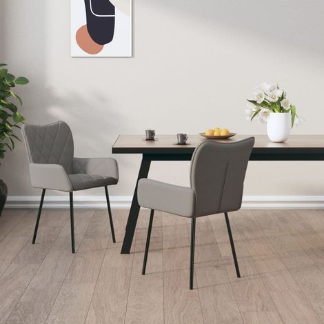 Ensemble de 2 chaises de salle à manger avec des accoudoirs de style élégant différentes couleurs Couleur : Gris clair (1/5)