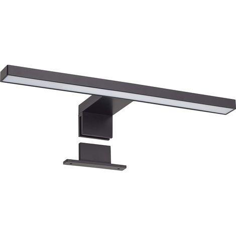 Luz LED para espejo o armario, luz blanca de 6000K, 5W, 300 mm de ancho (negra) (1/5)