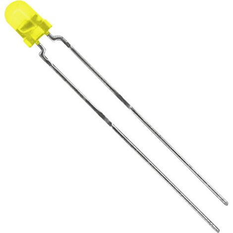 Vishay TLHY4400 LED jaune rond 3 mm 10 mcd 60 ° 30 mA 2.4 V