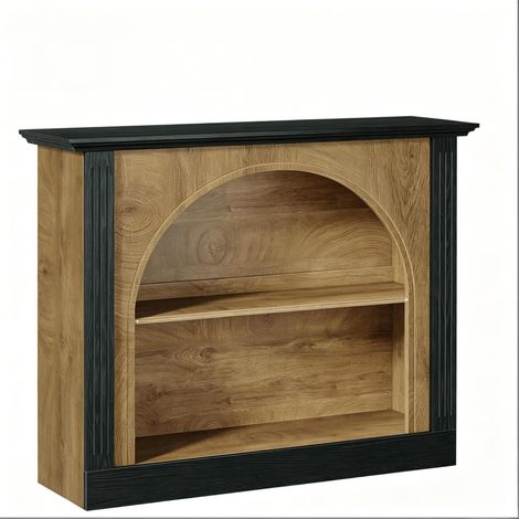 CHICFURN Mobile TV 110x30 cm in legno nero e rustico, stile Mid-Century (1/5)