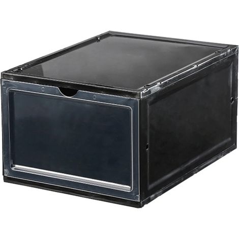 Boîte de rangement transparente empilable pour bottes et chaussures, organisateur de tiroir pour la maison