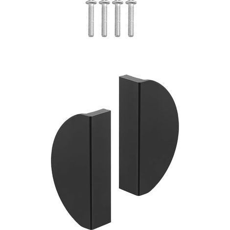 Poignée de Meuble Demi-lune Lot de 2 en Aluminium, Spatial Noir (1/5)