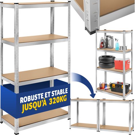 Etagère charge lourde d'angle plateau en acier 160x80x40 cm (1/5)