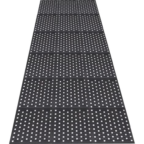 Grand tapis en caoutchouc antidérapant pour entrée extérieure, 90 cmx210 cm, tapis de drainage en caoutchouc anti-fatigue, très résistant, tapis de sol de cuisine commerciale (1/5)