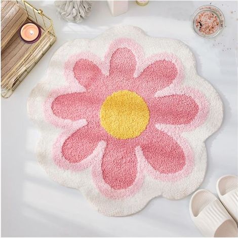 Tapis de bain fleuri, tapis de bain beauté, tapis de bain ultra doux en microfibre, tapis de bain fleuri lavable en machine (1/5)