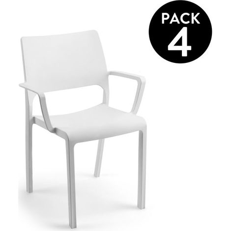 Pack 4 sillas de exterior Ocean Blanco 58cm (ancho) x 82cm (alto) (1/5)
