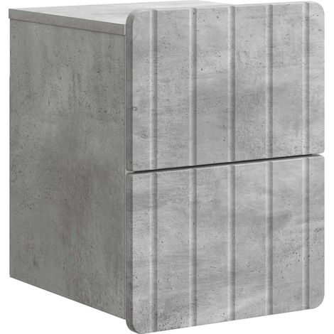 Wall-Mounted Bedside Cabinet Concrete Grey 33 x 34.5 x 43 cm vidaXL