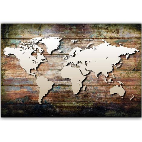 Tableau sur toile Carte du monde vintage rétro 60x40 (1/5)