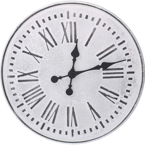 Orologio in metallo bianco nero cm Ø48x4,5