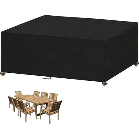 Gartenmöbel-Abdeckung 240x120x75cm 420D Oxford Schwarz Rechteckige Gartentisch-Abdeckung Schutzplane Gartentisch Outdoor-Möbel Wasserdicht Winddicht Anti-UV Kältebeständig (1/5)
