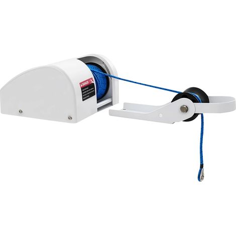 Molinete eléctrico para ancla, con mando a distancia, resistente al agua, 12 V, blanco. (1/2)