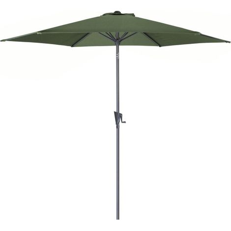 PROLOISIRS Parasol de jardin droit inclinable Manivelle Ø 300 cm en Aluminium et acier - kaki