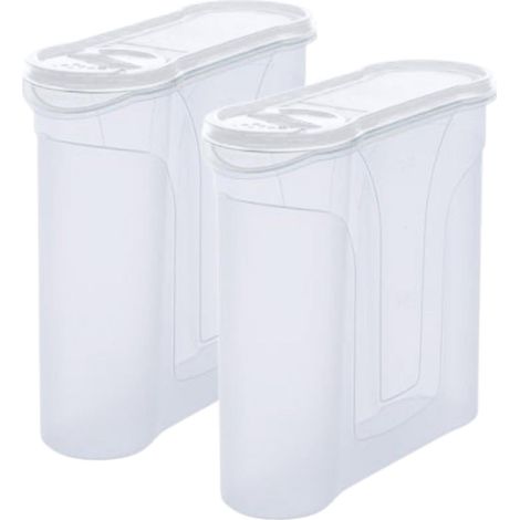 Lot de 2 récipients verseurs Novaliv, récipient de stockage pour saupoudrer 2,4 litres - dimensions (L x l x H) : 22 x 21 x 8,5 cm - récipient avec