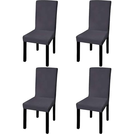 Funda para silla elástica recta 4 unidades gris antracita vidaXL