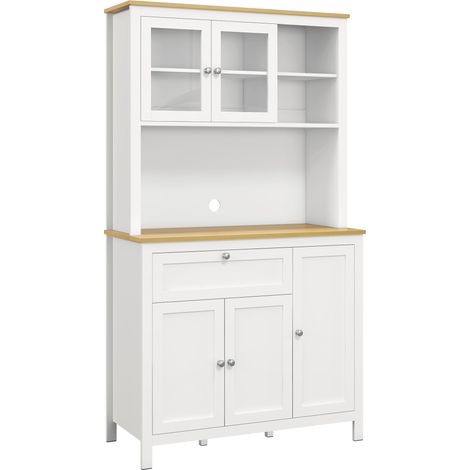 Credenza Dispensa Cucina Armadietti con Mensole Regolabili 100x40x180 cm Bianco (1/5)