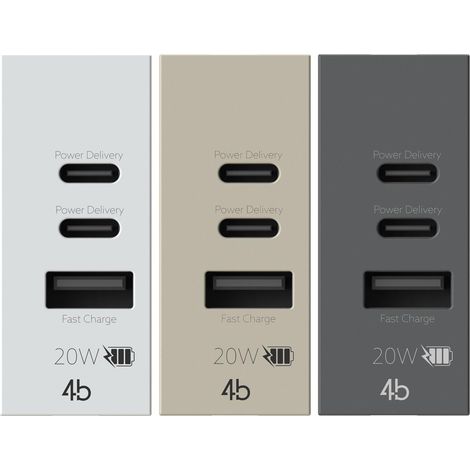 Presa caricatore USB-CCA compatibile Vimar Linea 20W - 4BUSB20WCCA.V30 4 box