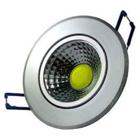Mini spot LED COB encastrable 3 W, lumière froide et chaude, avec ailettes en plaques de plâtre - Argent-Blanc chaud -