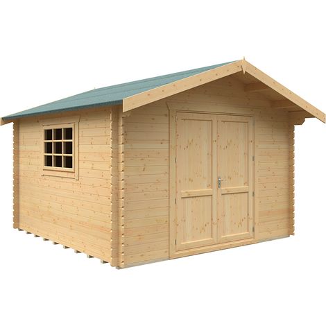 12x12 The Marlborough 28mm Cabin - L355 x W355 x H271.9 cm - Solid Wood/Softwood/Pine - Natural
