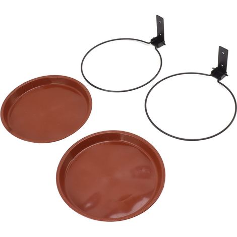 Mangeoire arbre – 2 pots + 2 supports – bol bain oiseau – anneau métal – jardin terrasse (1/5)