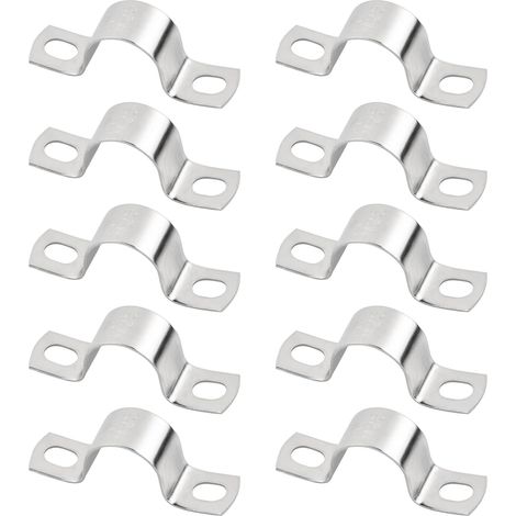 10 Pièce Clips Câble, Collier de Serrage Inox, Fixation Câble électrique, U Collier de Serrage Tuyau Robustes, Convient pour La Fixation de Tuyaux, de Conduites D'eau et de Fils