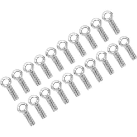 Boulon à œil M6 inox 304 antirouille, 20 pièces, vis de levage robuste pour machines, anneau de fixation résistant, charge lourde, visserie industrielle (1/5)