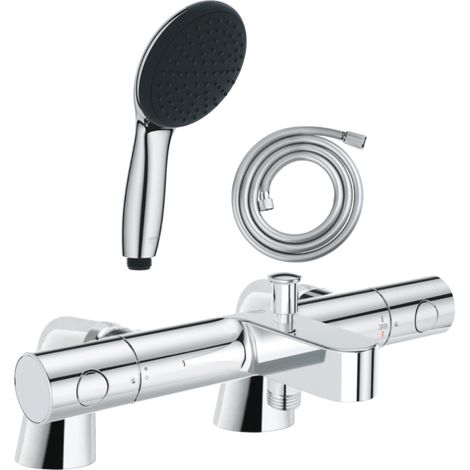 Pack mitigeur bain douche thermostatique GROHE Precision Get + douchette ronde  2 jets + flexible