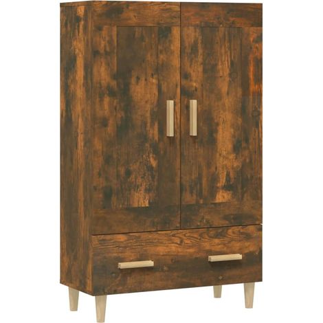 Buffet haut Meuble de rangement Chêne fumé 70x31x115 cm Bois d'ingénierie (1/5)