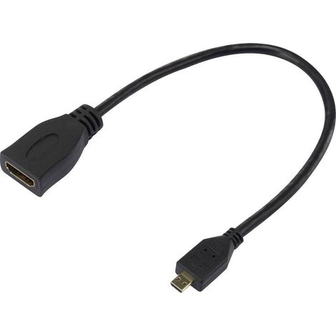 SpeaKa Professional SP-7870588 HDMI Adattatore [1x Spina HDMI Micro D - 1x Presa HDMI] Nero contatti connettore dorati (1/4)