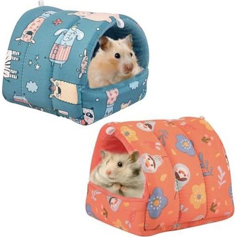 2 Pcs Lit pour Cochon d'Inde, Sac de Couchage Grotte Nid, Nids de Couchage Chauds pour Hamster L’écureuil Le Cochon d'Inde Bébés (1/5)