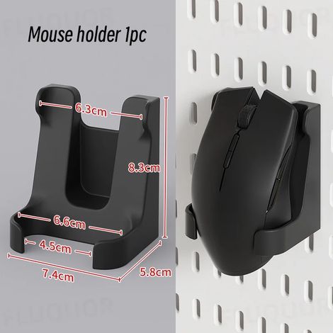 (Support de souris B) Organisateur mural sans perçage pour panneau perforé, étagères de rangement modulaires avec crochets et accessoires, pour salle de jeux, cuisine ou bureau. (1/5)