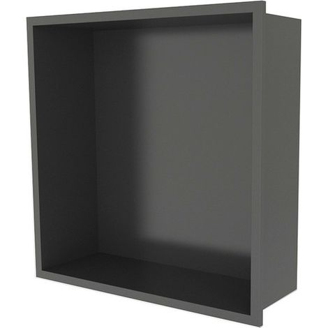 T&K Recessed Shower Niche Stainless Steel Shower Storage 30.5x30.5cm Black