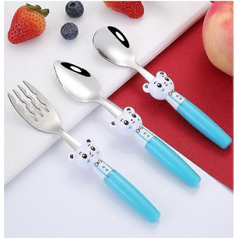 3 Pieces Childrens Stainless Steel Flatware Children Safe Forks