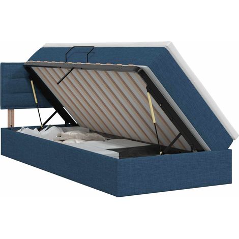 Letto con contenitore e materasso Blu 90 x 190 cm Velluto vidaXL (1/5)