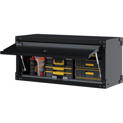 AOBABO Metall-Wandschrank Werkzeugschrank Küchenschrank Pulverbeschichtung 80×38×30 cm Schwarz (1/5)