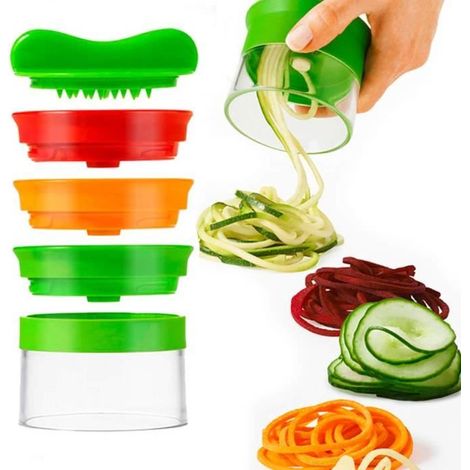 Coupe Légumes Spirale, 3 en 1 legumes Spaghetti Spirale, Spiralizer Legume Végétale Eplucheur pour Courgette Nouilles, Spaghettis, T-Ywey (1/4)