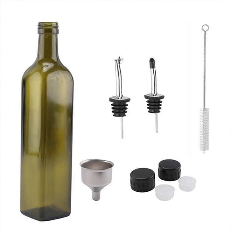 Öl- und Essigspender aus Glas, Glasflasche zum Dosieren von Gewürzen in der Küche (1/5)
