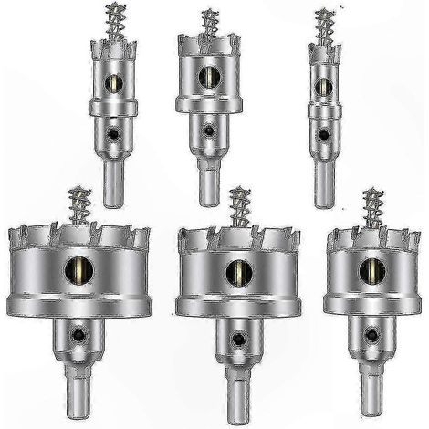 6 Hartmetallbohrer (TCT), 16–60 mm, Mehrzahn-Edelstahl, professionelle Metallbohrarbeiten (1/4)